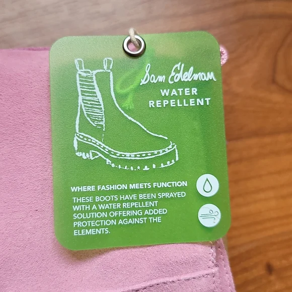 Sam Edelman Pink Hibiscus Leather Lue Boots Size 8.5 - Picture 7 of 10